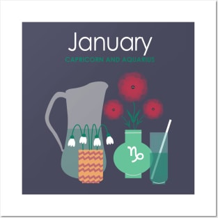 January Birth Flowers Posters and Art